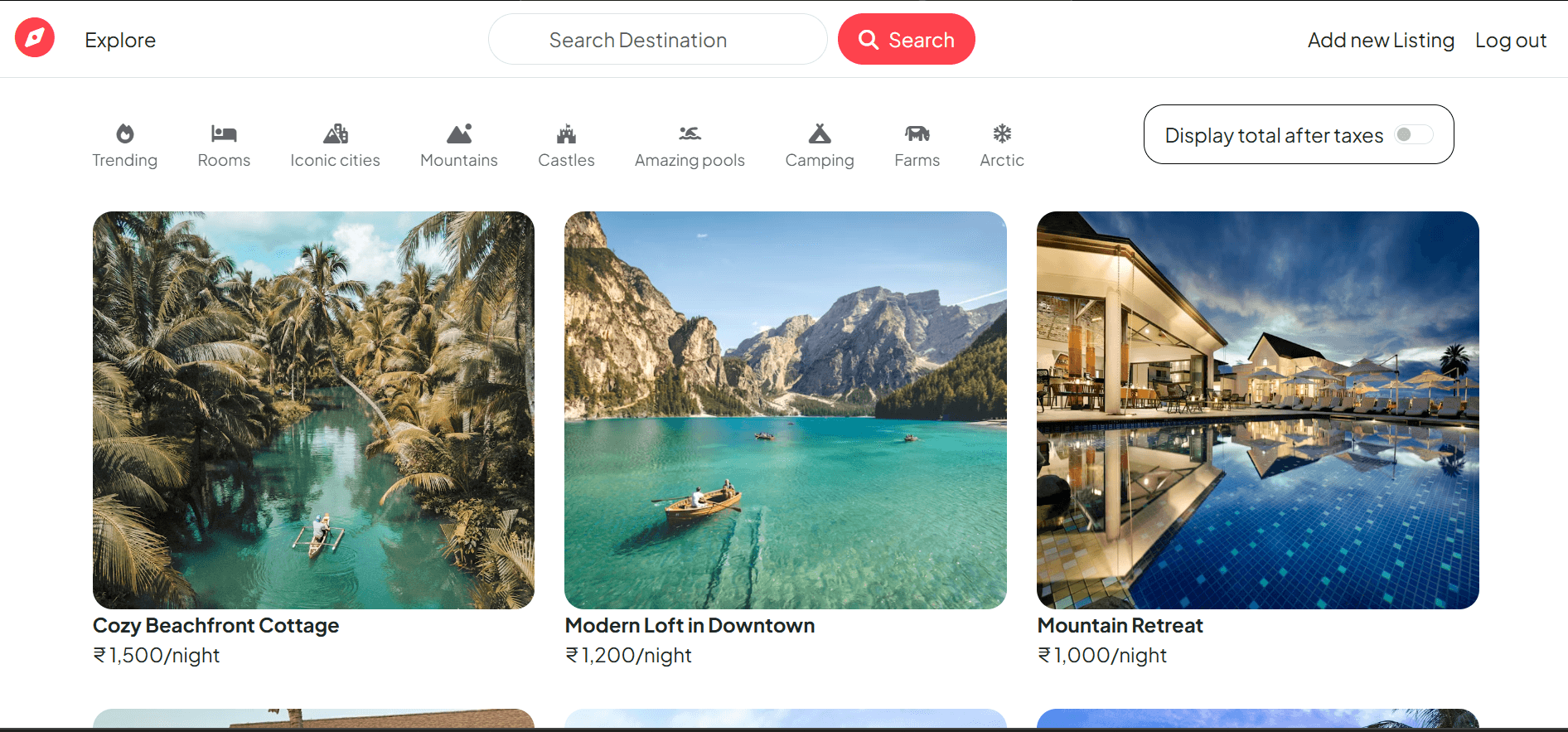 Wanderlust β Airbnb Clone